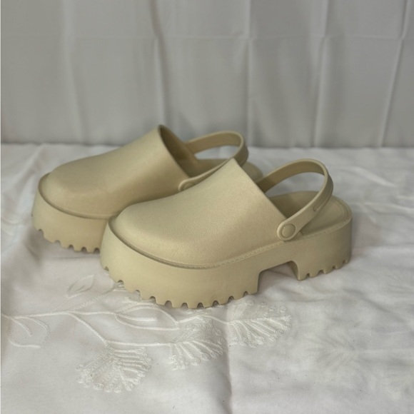 Cream Platform Clogs - Picture 12 of 12